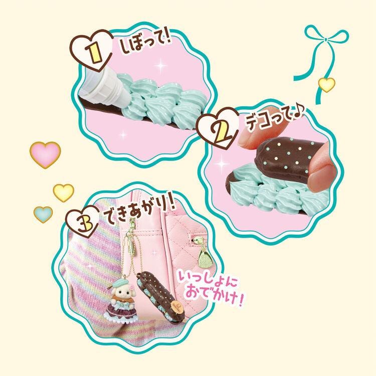 The image is a collage of three images depicting various stages of a process, with a focus on the final product. The first image shows a white container with a blue lid, the second image shows a person's hand holding a chocolate bar, and the third image shows the completed chocolate bar. The collage also includes heart-shaped stickers and a bow, adding a decorative touch to the overall presentation.