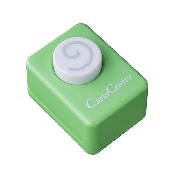A green plastic container with a white circular button on top.