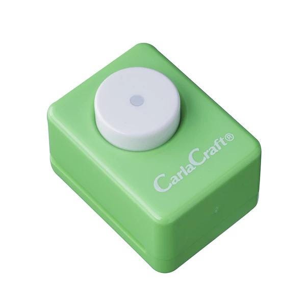 A green plastic container with a white circular object on top, labeled "CarlaCraft®".