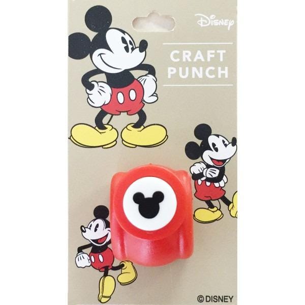 A red craft punch featuring the iconic Mickey Mouse character, with the text "Disney CRAFT PUNCH" printed on the packaging.