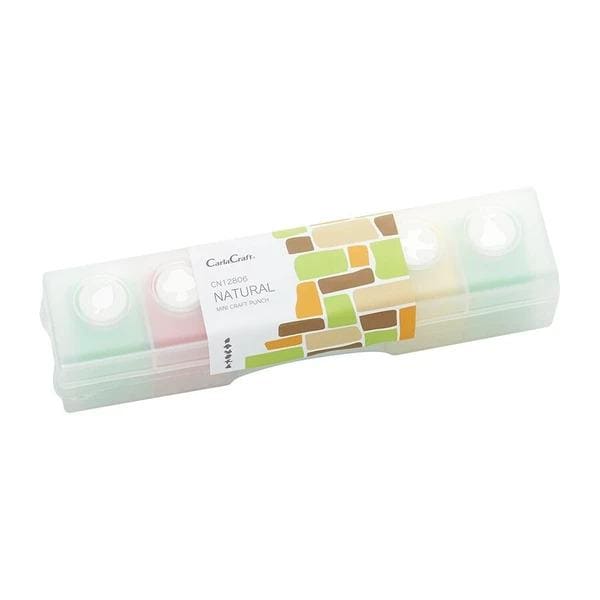 a clear plastic container with a colorful design on it, which appears to be a product packaging for a natural miniature craft item.
