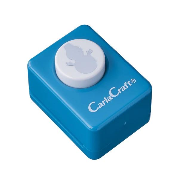 A blue plastic tool with a white circular button on top, labeled "CarlaCraft".