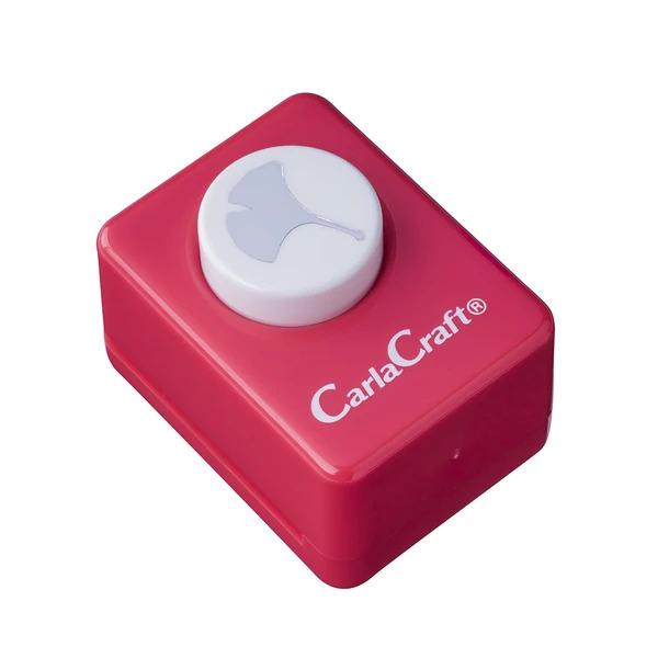 A red and white CarlaCraft punch tool with a circular button on top.