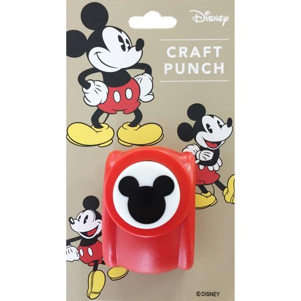 A red Disney Craft Punch with a Mickey Mouse design, featuring the iconic character in various poses.