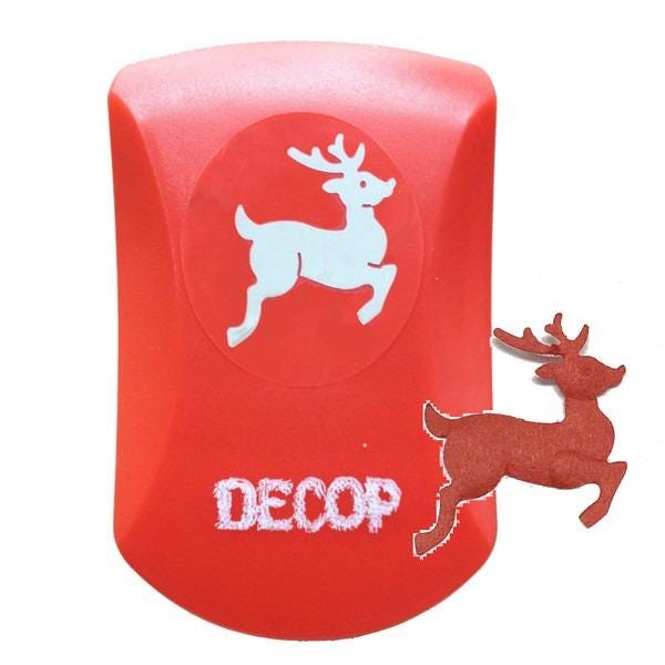 A red object with a white deer silhouette and the word "DECOP" written on it.