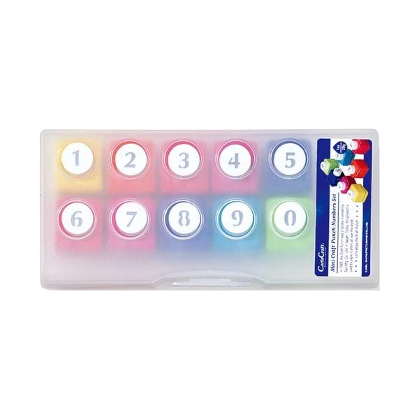 A plastic container with a clear plastic lid, containing various colored plastic circles with numbers on them.