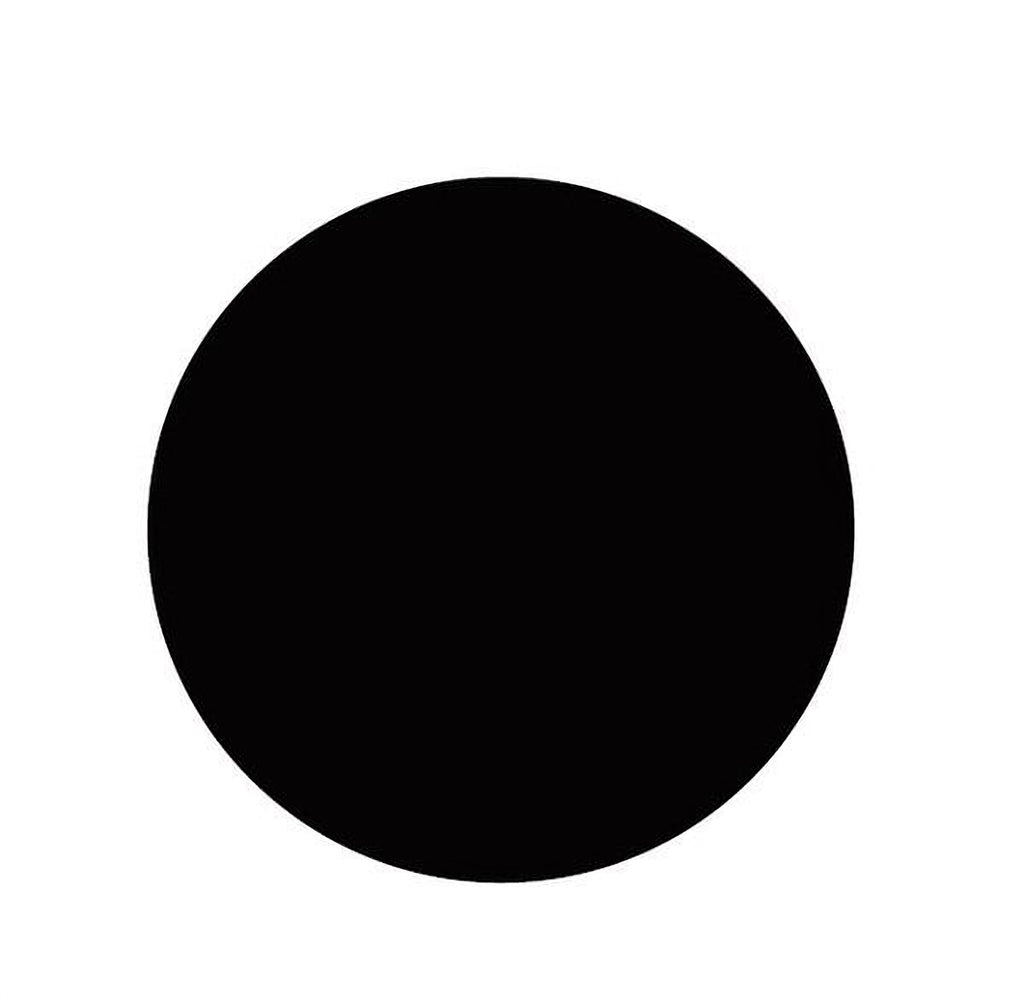 A simple black circle against a white background.