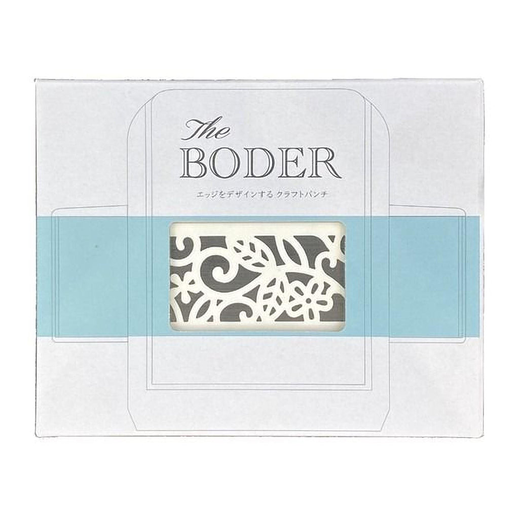 The image is a white box with a blue stripe, containing a printed design with a floral pattern.