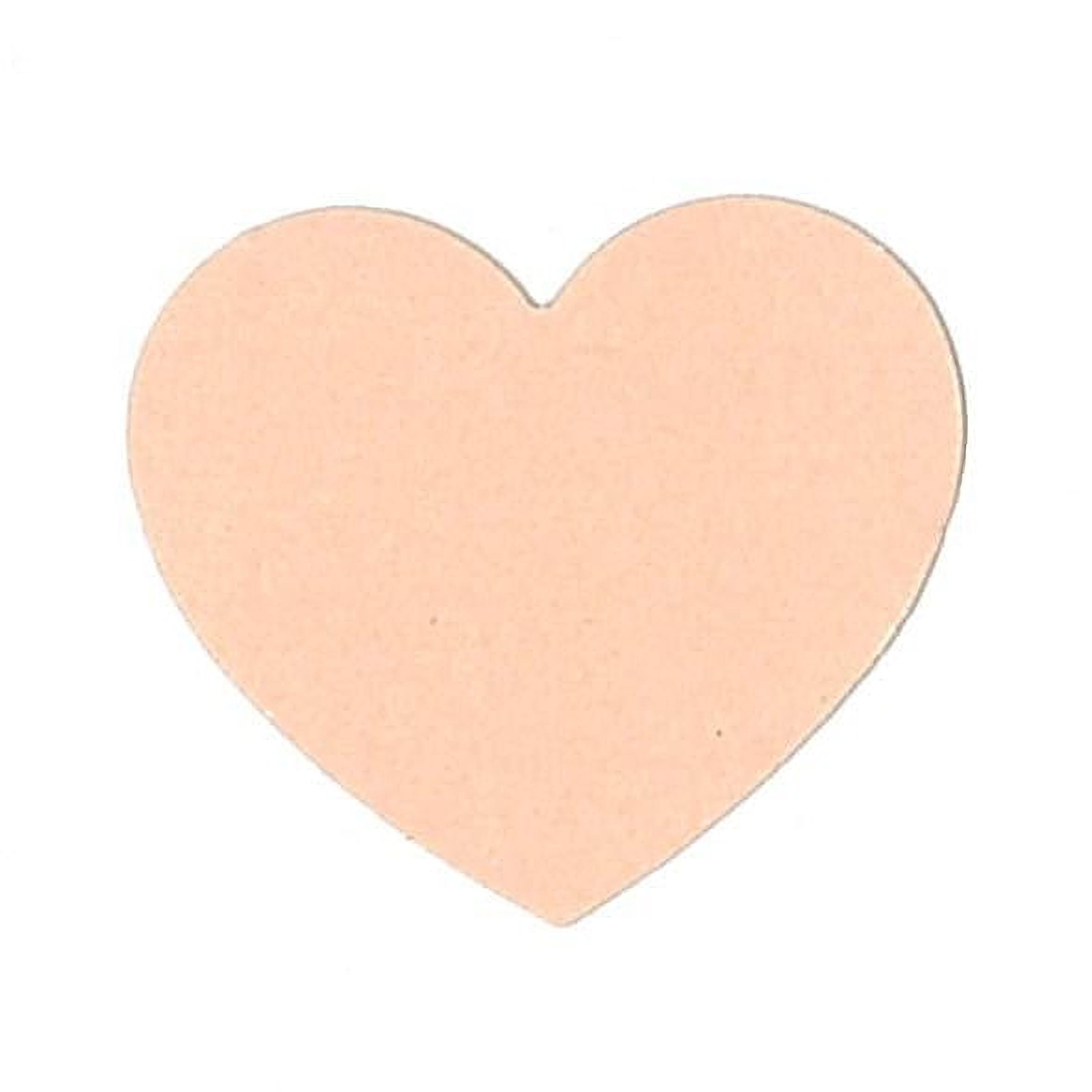 A simple, light peach-colored heart shape is shown against a white background.