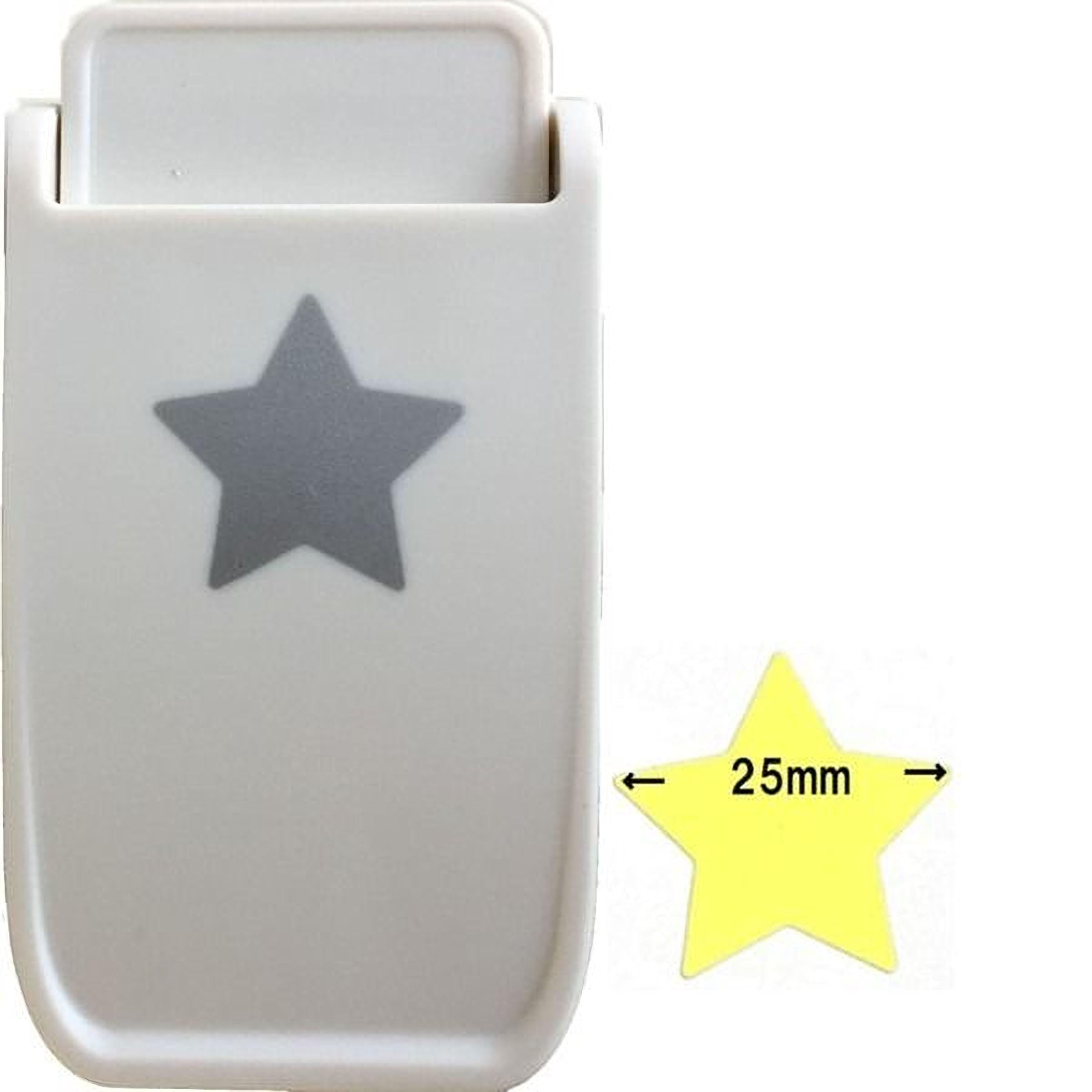 a white object with a gray star symbol on it, along with a smaller yellow star symbol indicating 25mm in size.