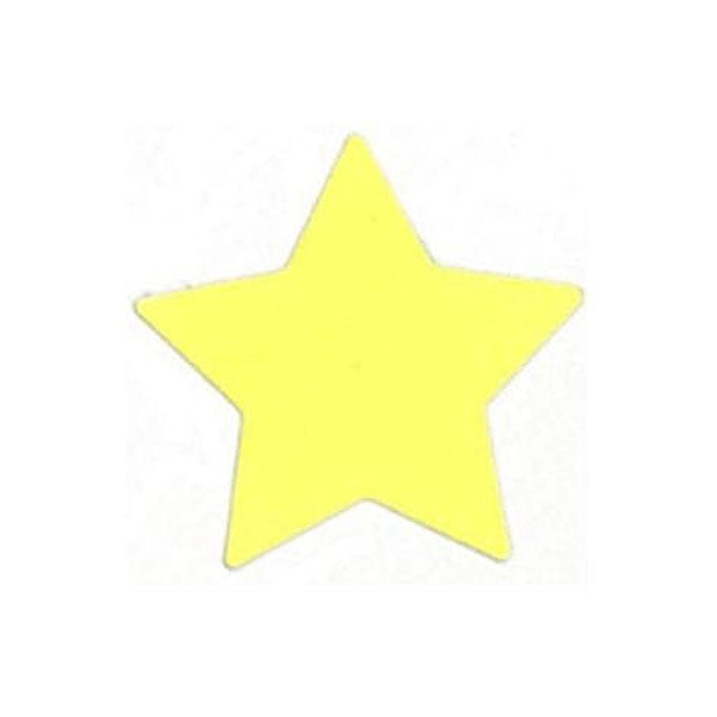 A yellow star-shaped object against a white background.