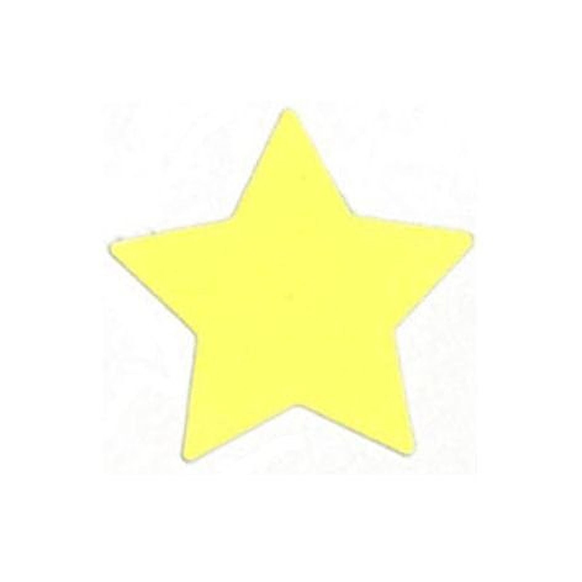 A yellow star-shaped object against a white background.