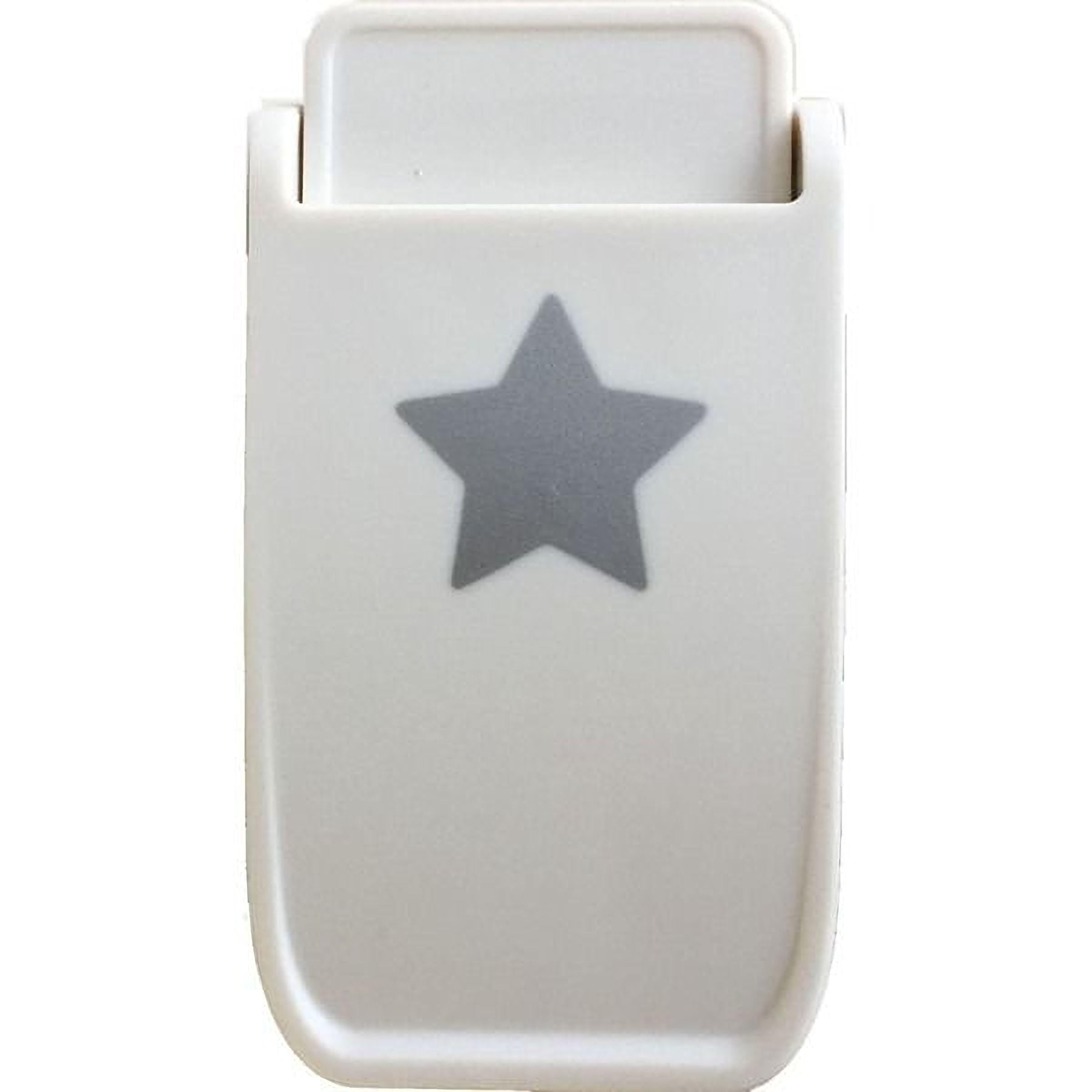 a white object with a gray star symbol on it.