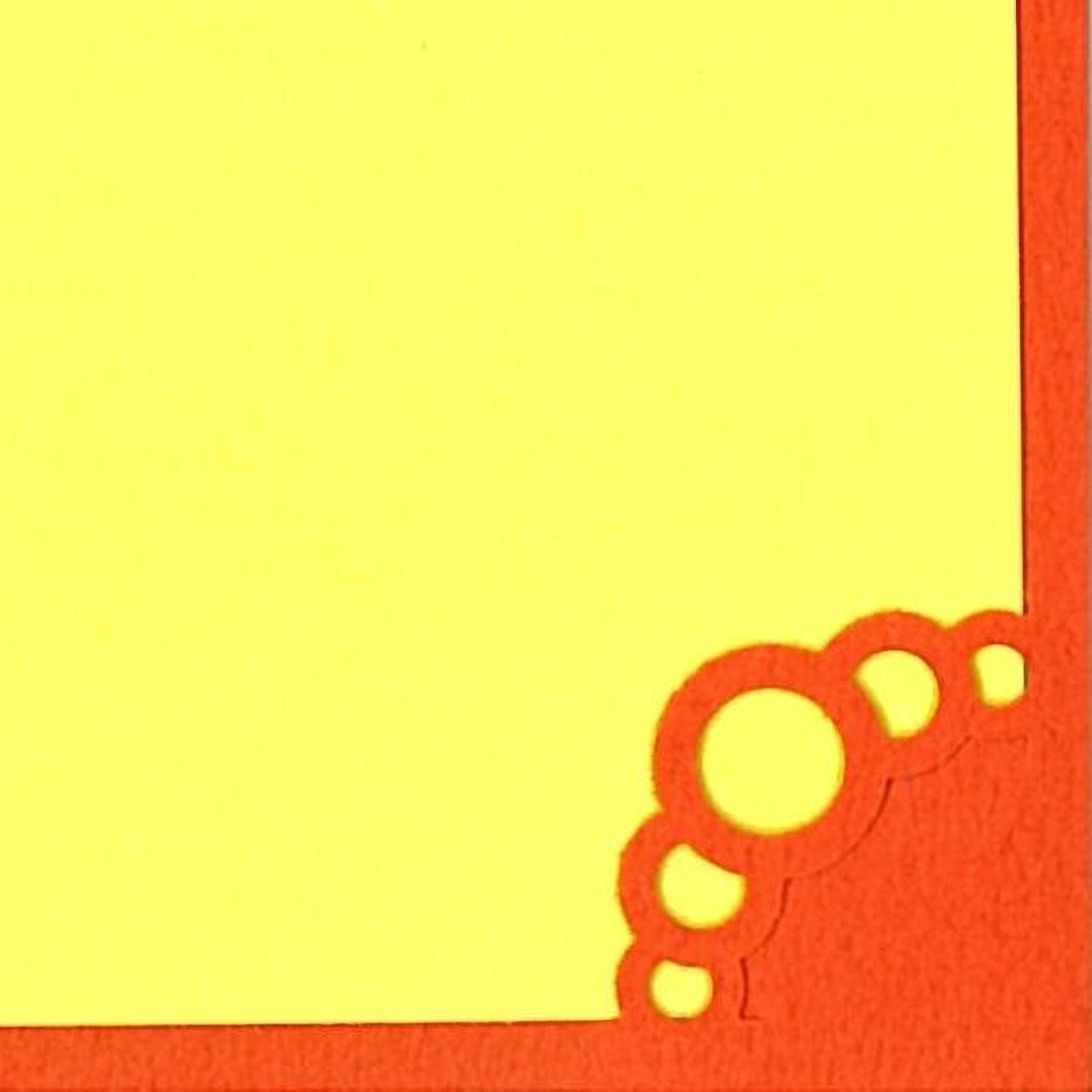 a vibrant yellow background with a striking red border, creating a bold and eye-catching design.