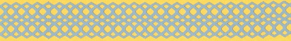 a repeating pattern of yellow and blue diamond shapes arranged in a diagonal line across the frame.