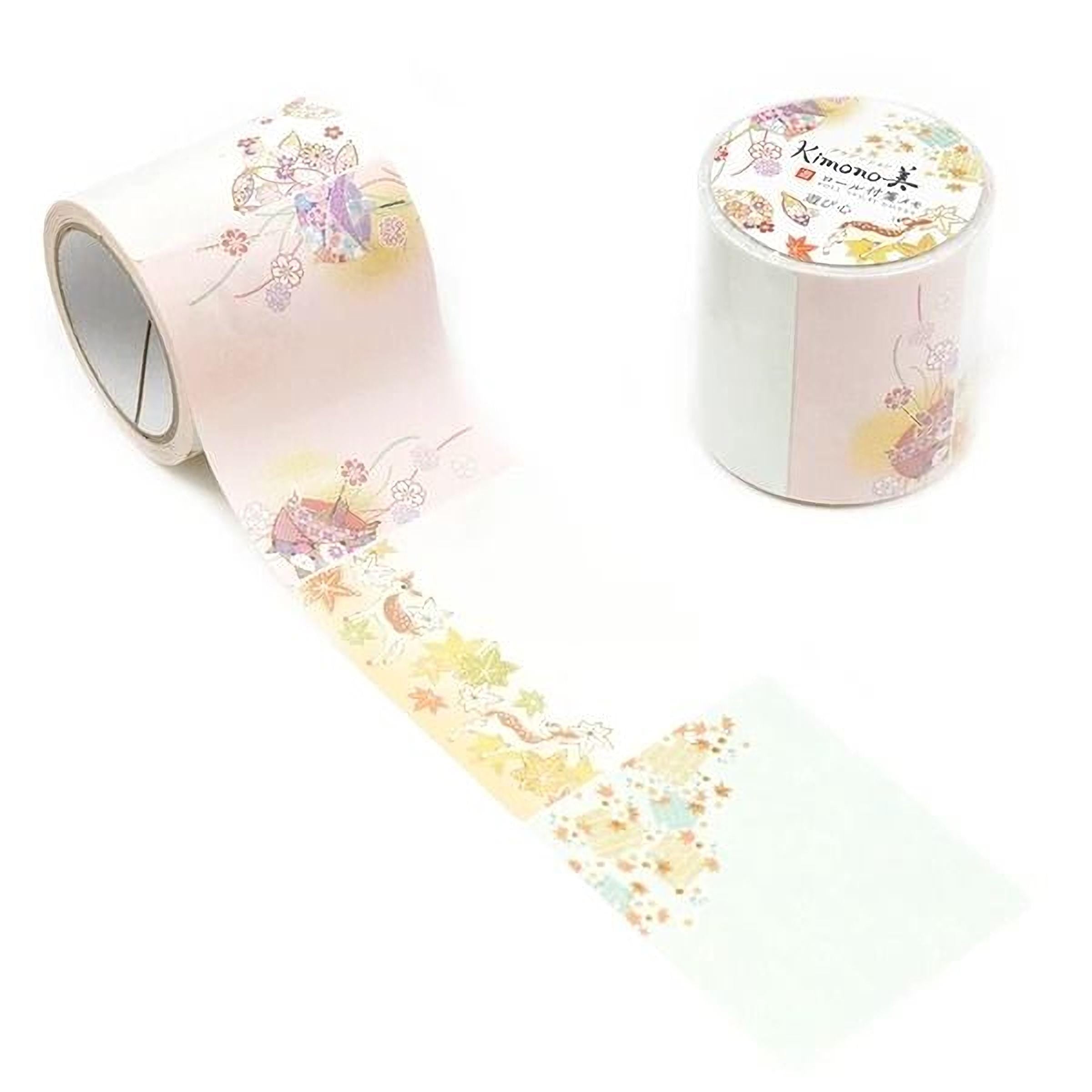 a roll of decorative tape with a floral pattern and a small container with a lid, both placed on a white background.