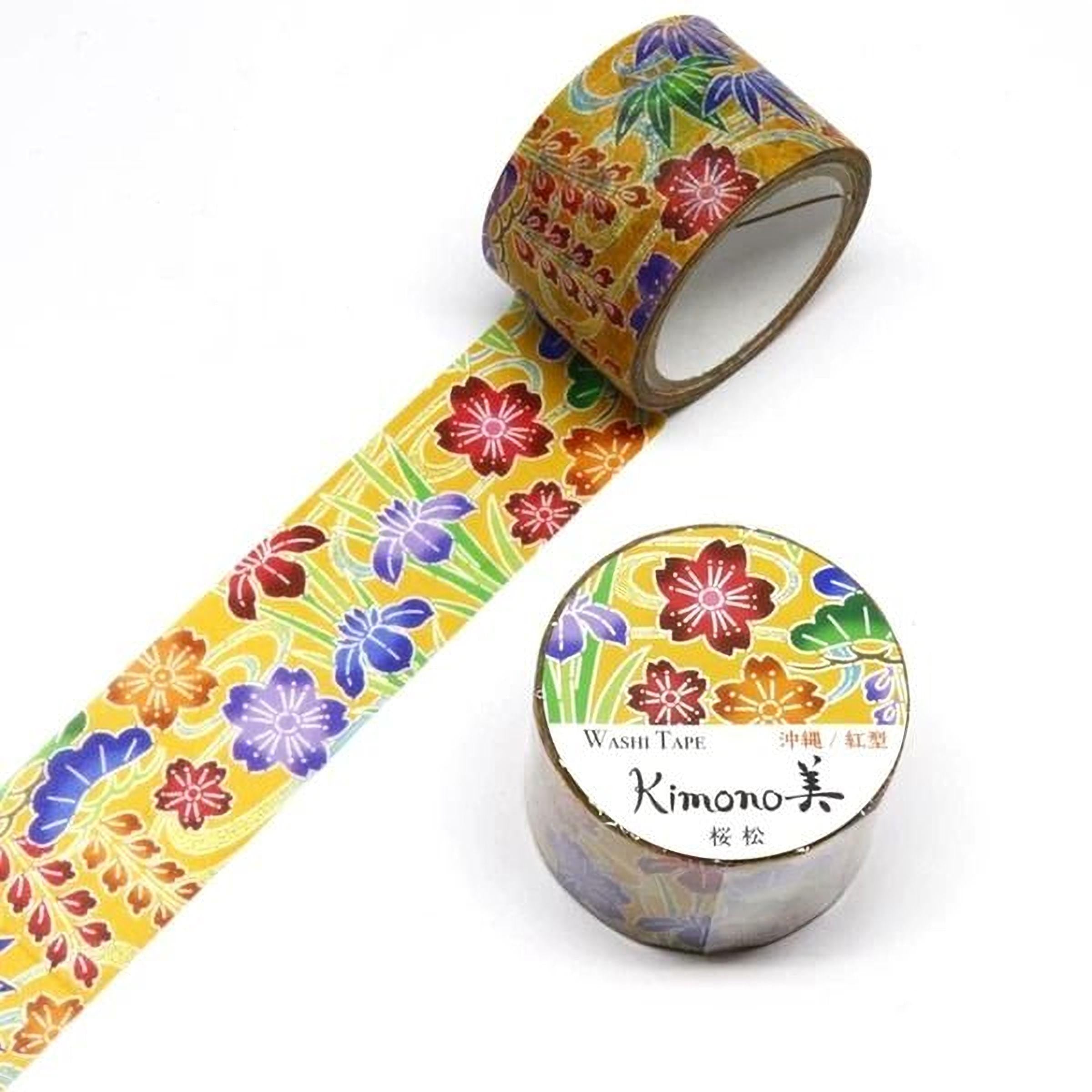 a roll of washable tape with a floral pattern and a round container with the same floral pattern.