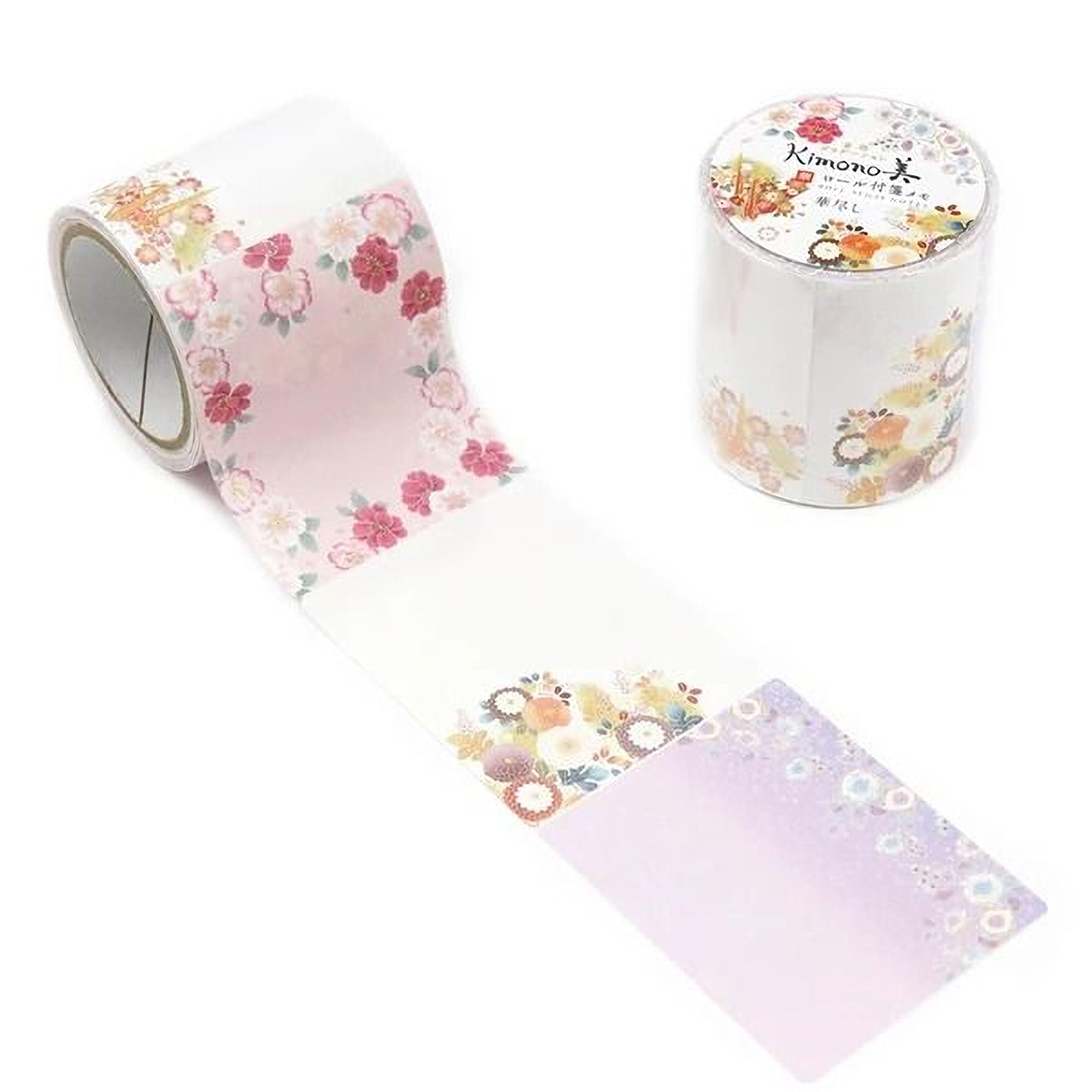 a roll of decorative paper tape with a floral pattern and a cylindrical container with a similar floral pattern.