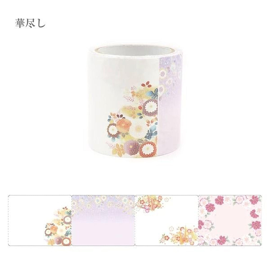 A roll of decorative tape with a floral pattern on it.