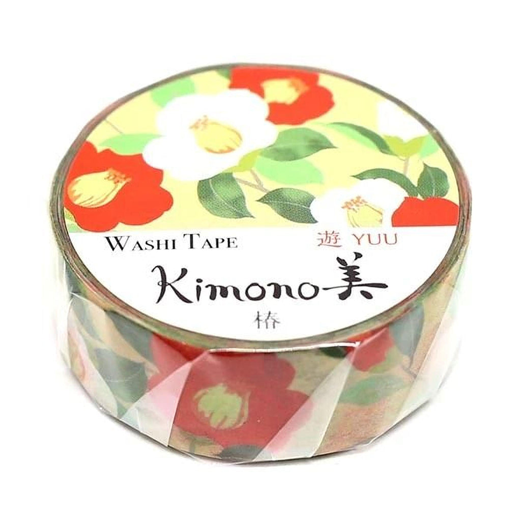 A round, clear container with a floral pattern and text printed on it.