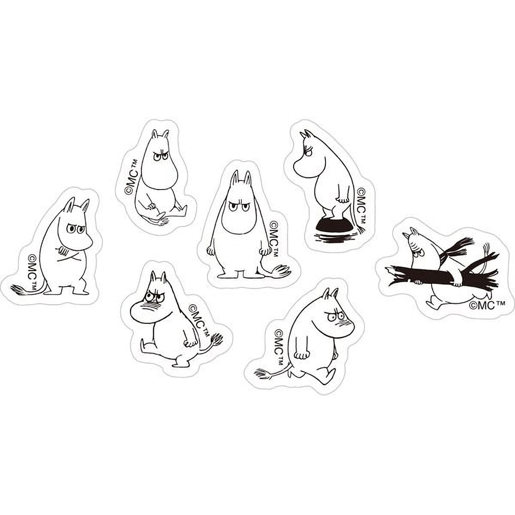a collection of cartoon-style stickers featuring the character Moomo.