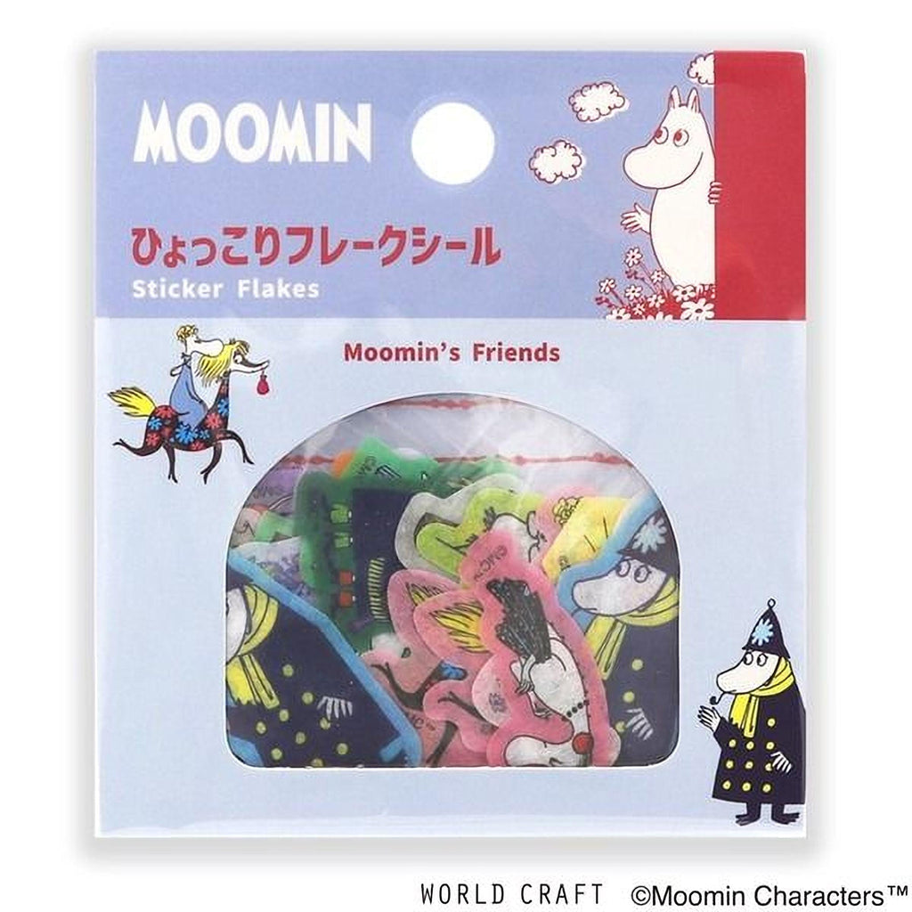 The image is a package of Moomin's Friends stickers, featuring various characters from the Moomin series.
