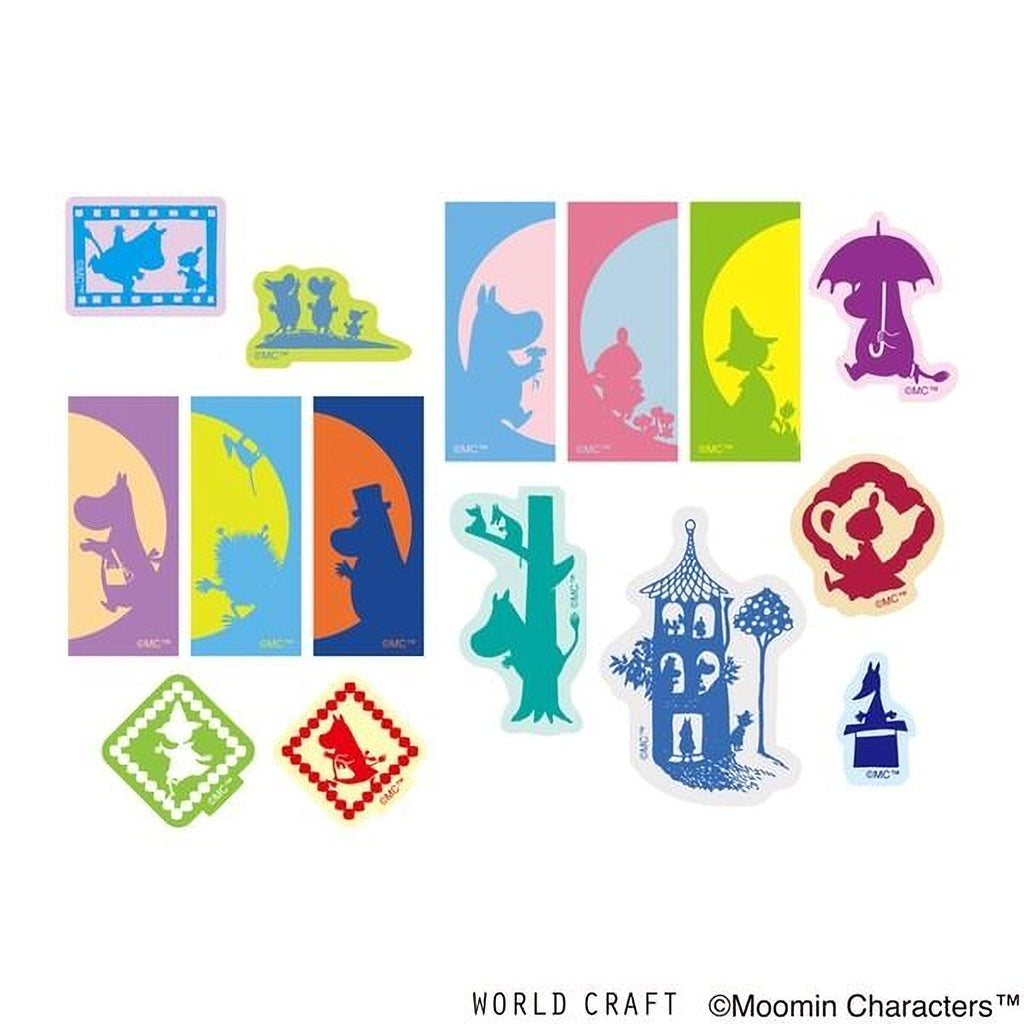 a collection of colorful stickers and illustrations depicting various cartoon characters and scenes, including a character with an umbrella, a character with a teapot, and other whimsical designs.
