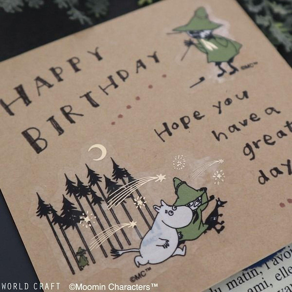 The image is a birthday card with a whimsical illustration of a forest scene and a character wearing a green hat. The card has a message that reads "Happy Birthday Hope you have a great day".