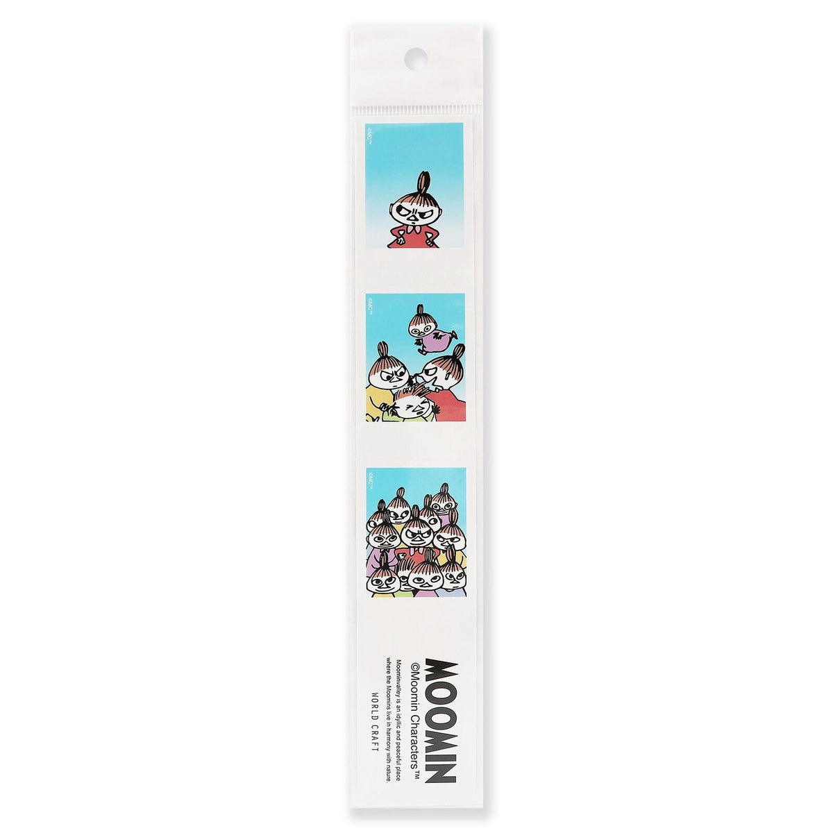 The image is a collage of three smaller images, each depicting a different character from the Moomin cartoon series.