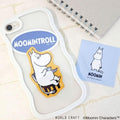 a phone case with a cartoon character sticker and a small sticker of the same character.
