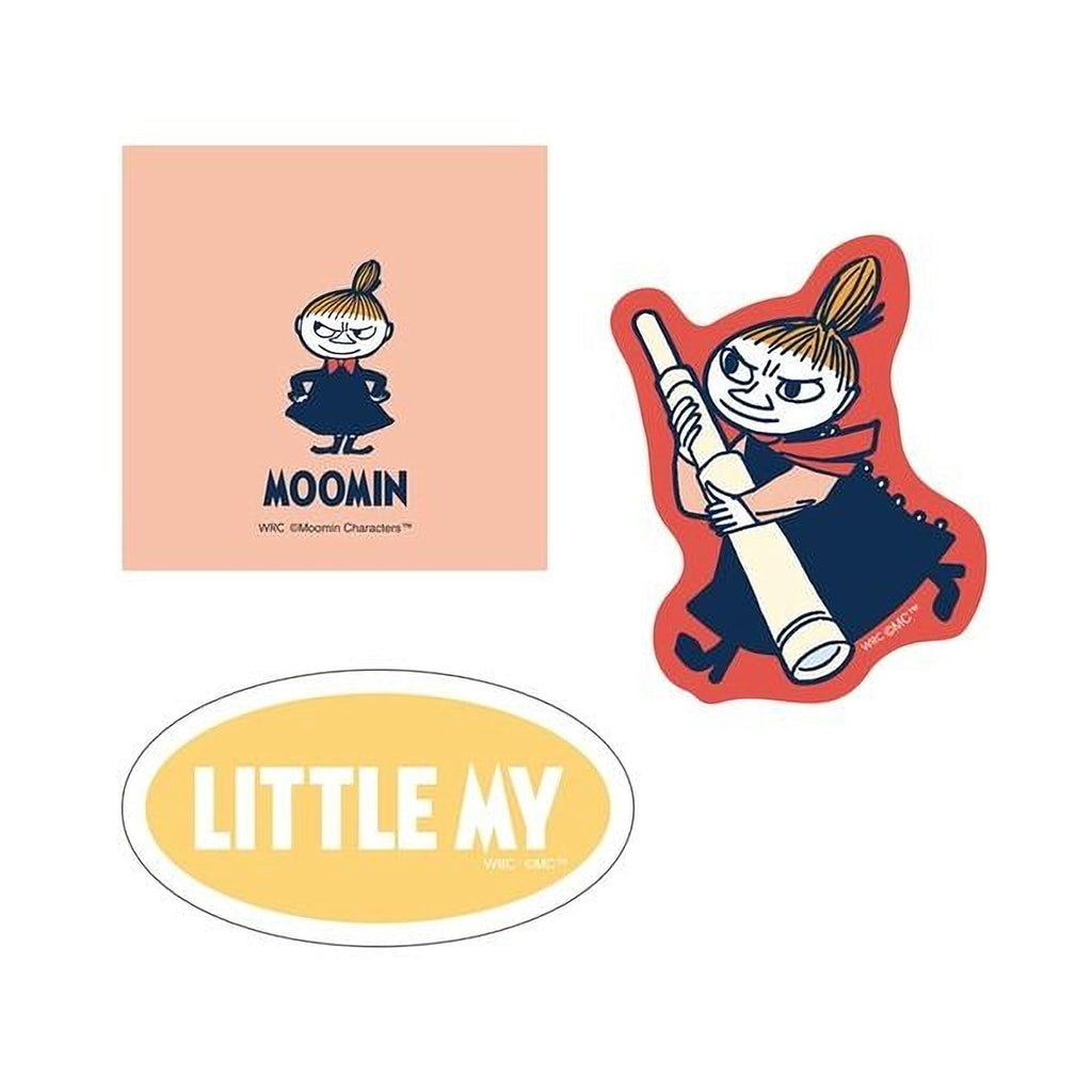 three different stickers or illustrations related to the character Moomin. The first image shows a cartoon illustration of Moomin, the second image depicts Moomin holding a pipe, and the third image features a sticker of Moomin. The stickers are all related to the character Moomin and are designed to be used as stickers or decorations.