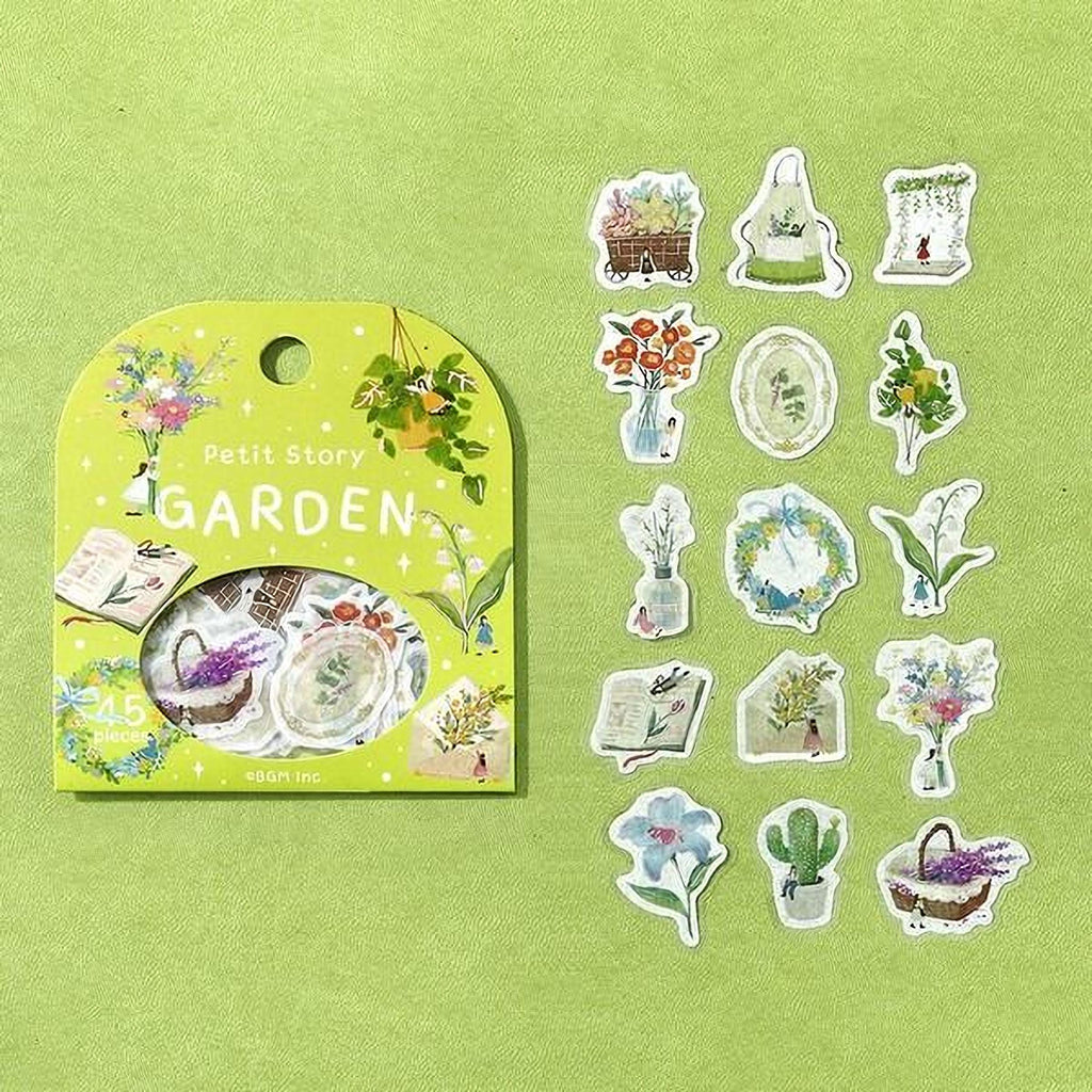 a collection of stickers and a green sticker pack on a green background.