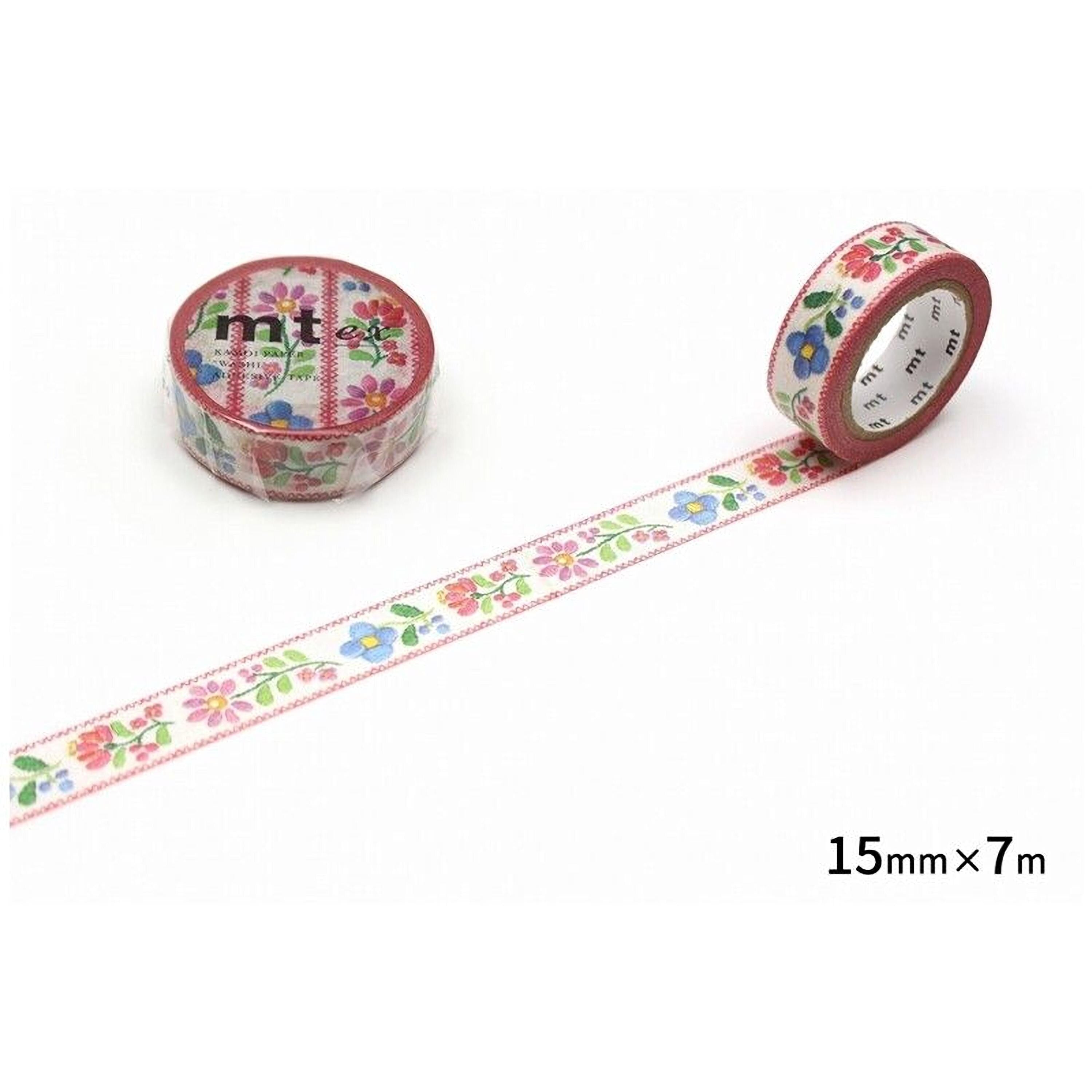 two rolls of floral patterned tape on a white background.