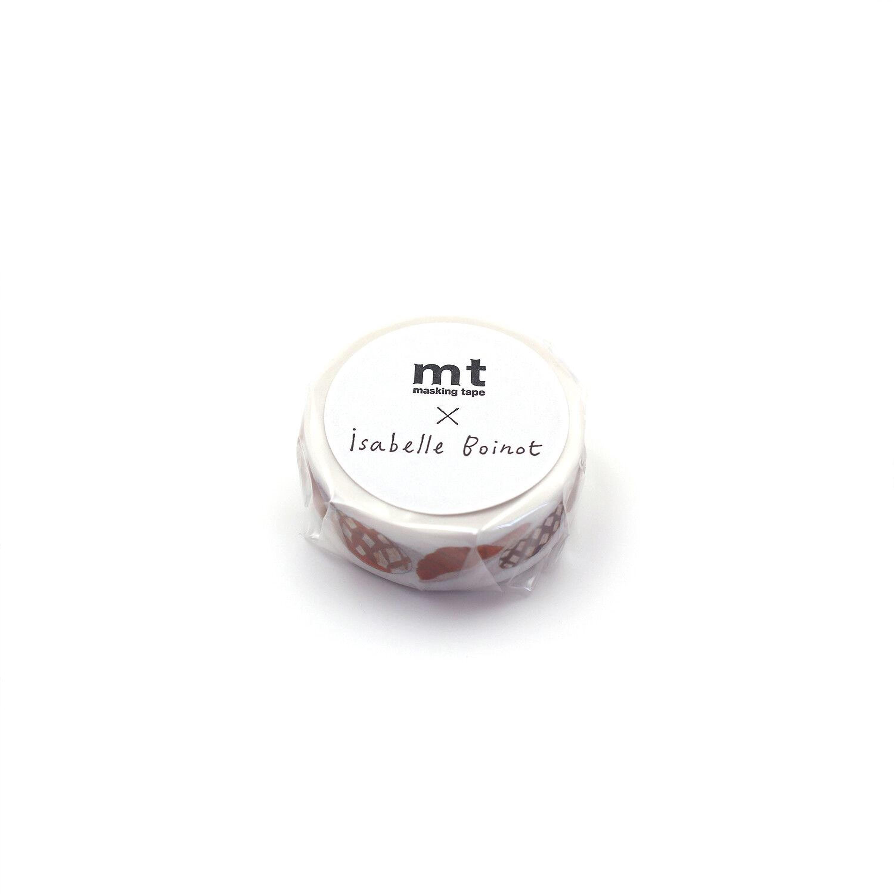 A round object with a label that reads "mt" and "Isabelle Poinot".