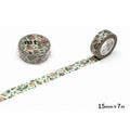 two rolls of floral patterned tape on a white background.