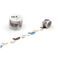 a roll of tape with a pattern of birds and a roll of tape with a pattern of birds on a white background.