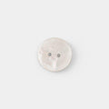A single white button with two holes is shown against a plain white background.