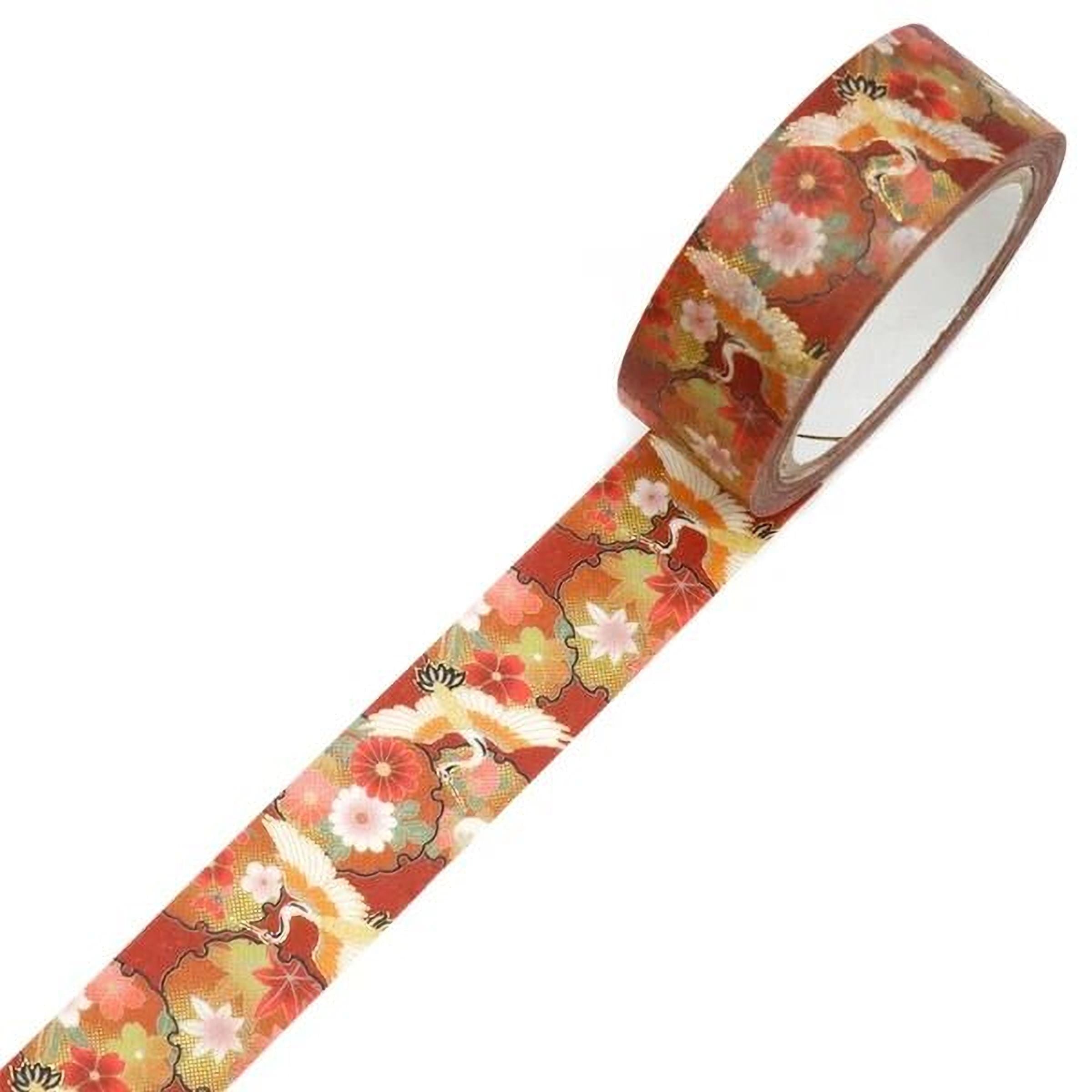 A roll of tape with a floral pattern on it.