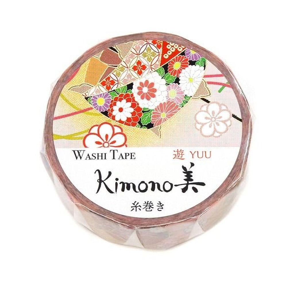A round, circular object with a floral design and text, likely a product label or packaging.