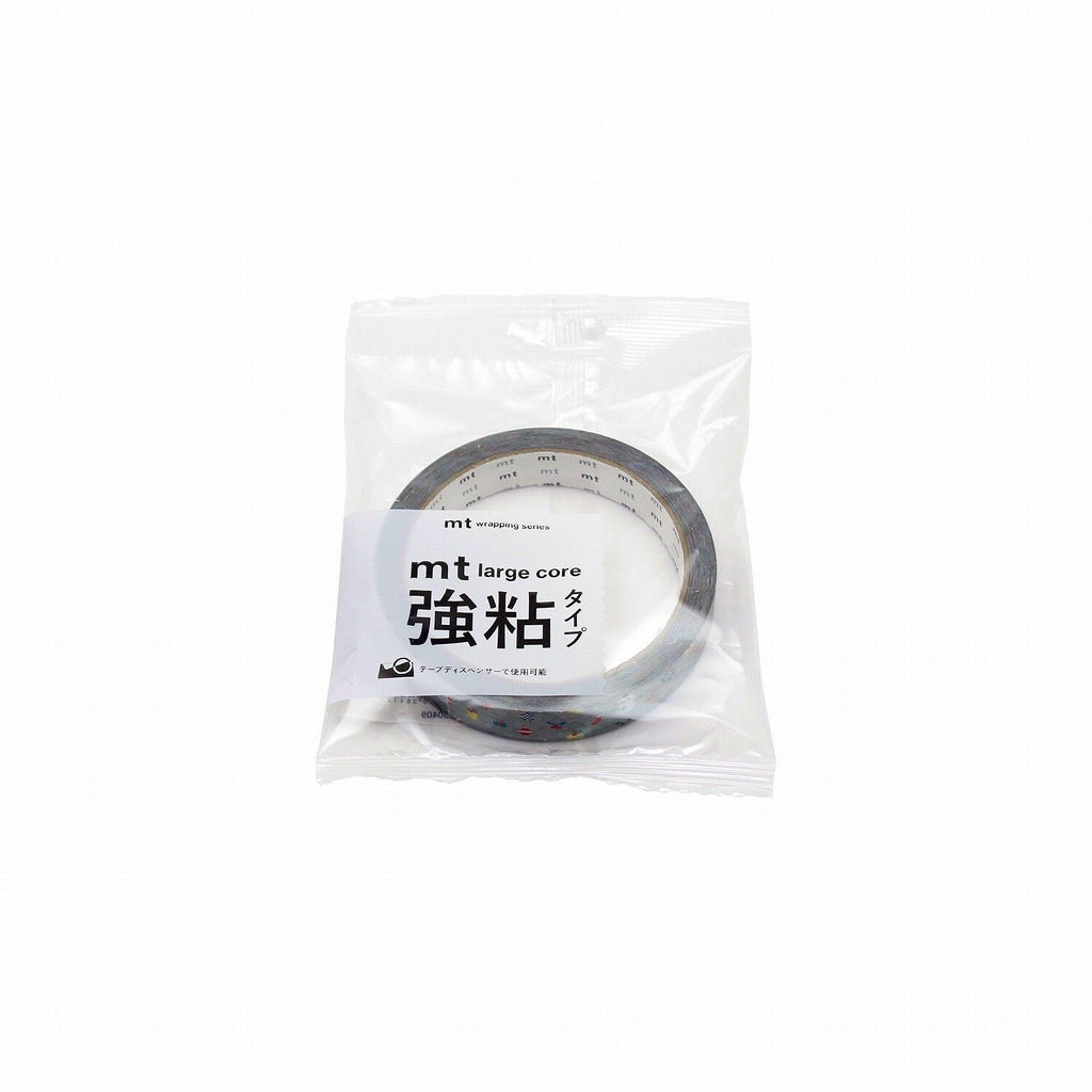 A package of black and white tape with Japanese text on it.