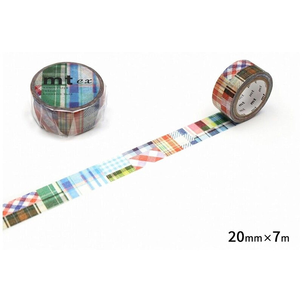 two rolls of colorful patterned tape on a white background.