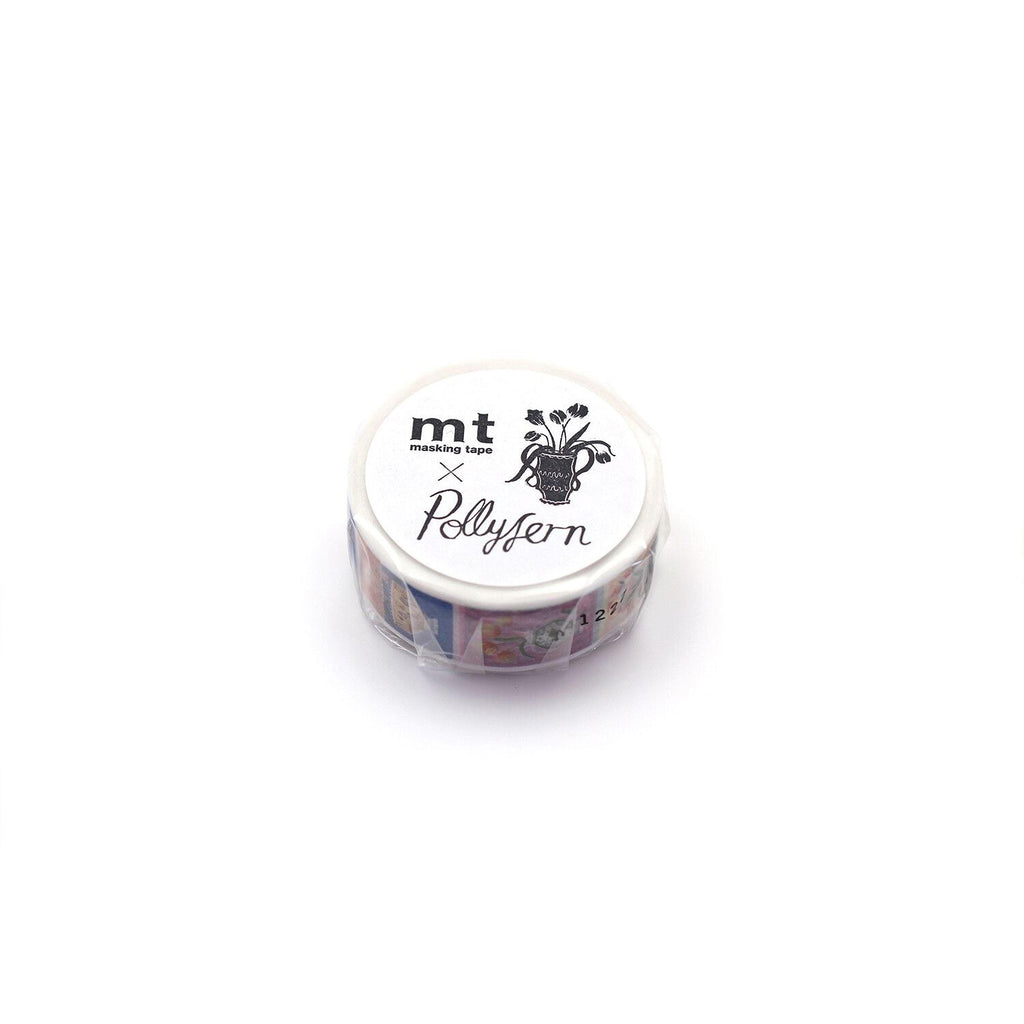 A round container with a label that reads "mt x Pollyern" and "1222".