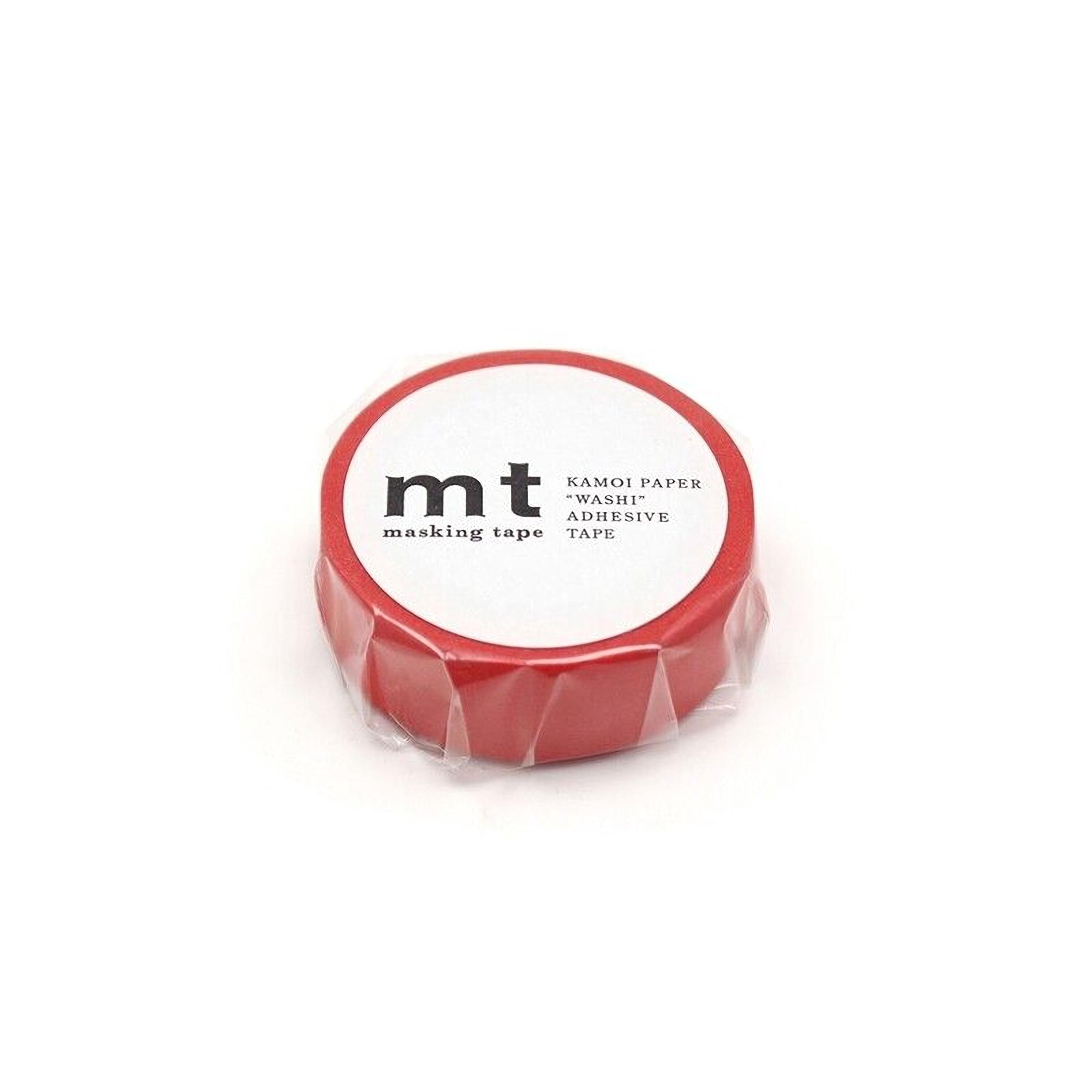 A red and white circular masking tape roll with the text "kt" printed on it.