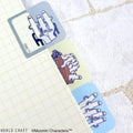 a set of colorful page dividers with various cartoon-style illustrations on them.