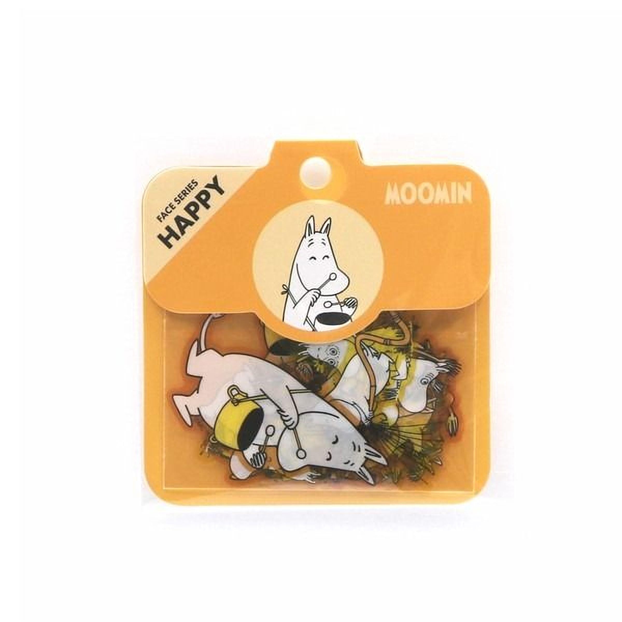 a package of stickers featuring cartoon characters, including a character with a yellow hat.
