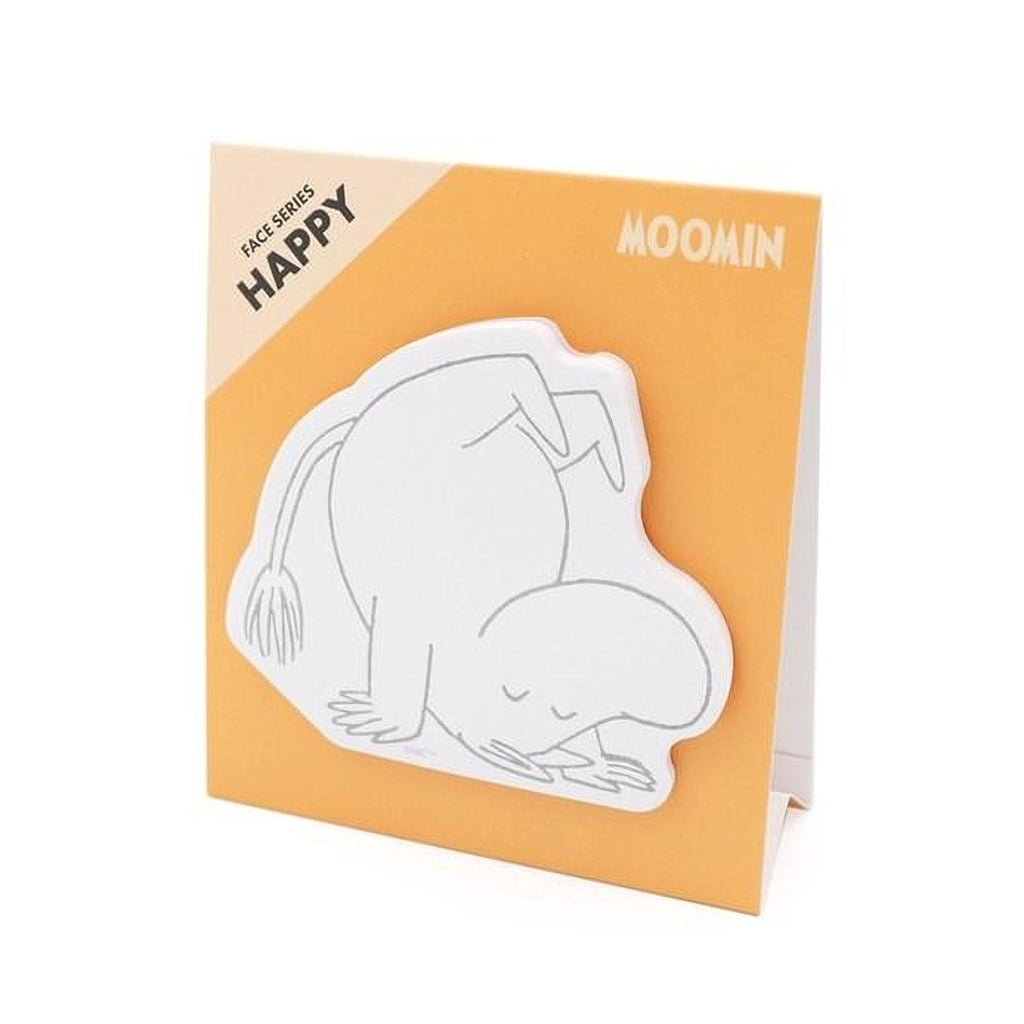 a yellow and white sticky note with a cartoon character on it.
