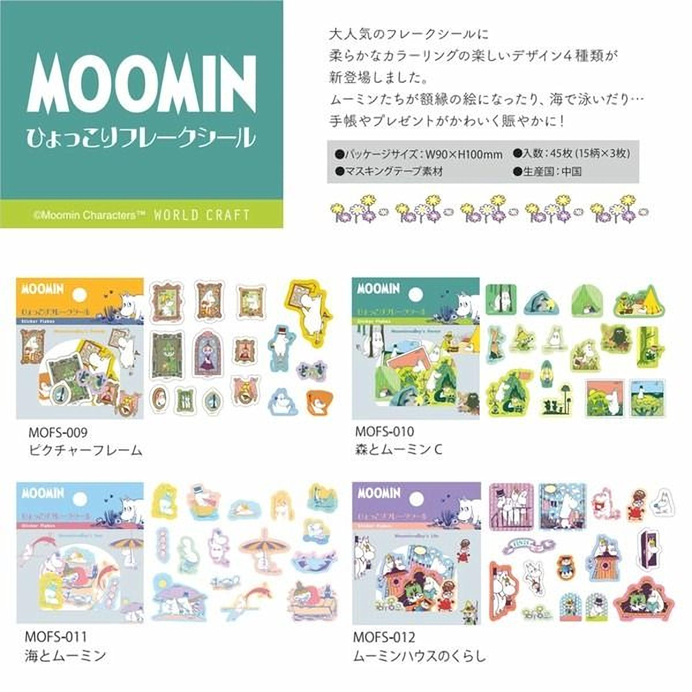 The image is a collage of various stickers and illustrations related to the character Moomin, featuring different scenes, characters, and objects.