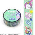 a roll of Moomin craft tape with colorful designs and characters on it, along with a vertical strip of Moomin characters.