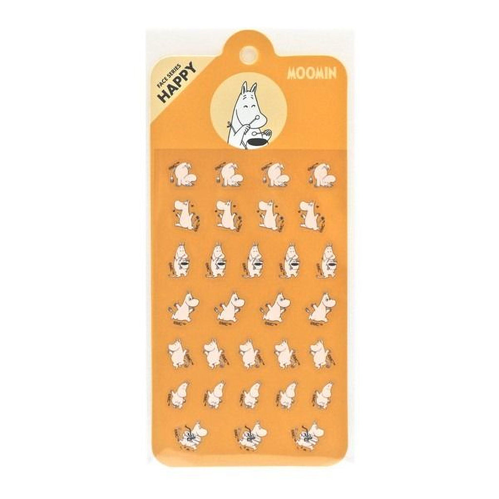The image is a sticker pack featuring a cartoon character, likely Moomin, with a repeating pattern of the character in various poses.