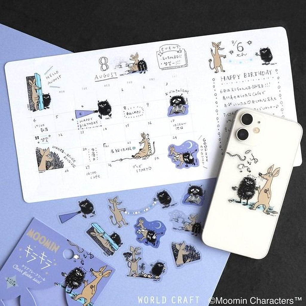 a collection of various stickers and a phone case with cartoon animal designs, including kangaroos and koalas.